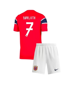 Billige Fotballdrakt Norge Alexander Sorloth #7 Replika Hjemmedraktsett Barn VM 2026 Kortermet (med bukser)